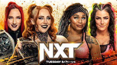 isla dawn and alba fyre defend the nxt women s tag team titles against kayden carter and katana
