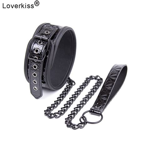 Loverkiss Faux Leather Bondage Collar And Leashadult Games Sex Bdsm