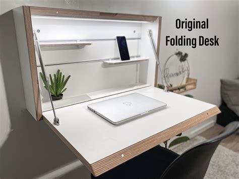 Wall Mounted Folding Desk Space Saving Desk Office Desk Secretary Desk Floating Desk White 