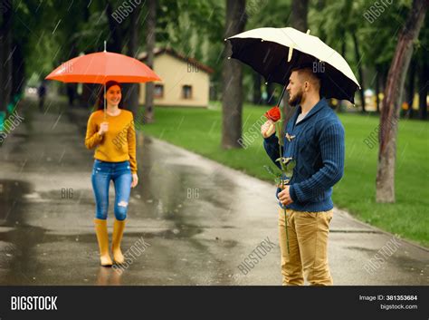 Love Couple Umbrellas Image And Photo Free Trial Bigstock
