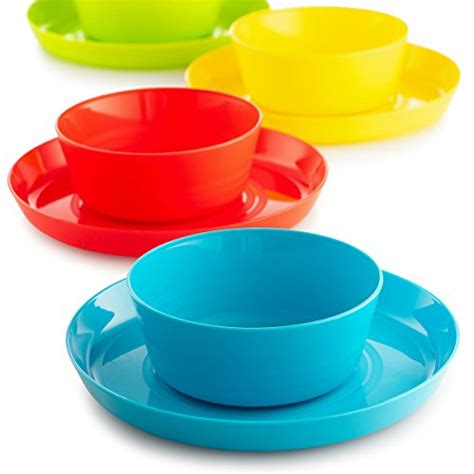 Plastic Dinnerware Set Of 4 By Plaskidy 24 Piece Kids Dishes Set