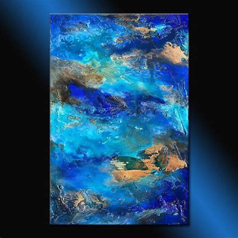 Texture Blue Wall Abstract Art Original Modern Canvas Painting By
