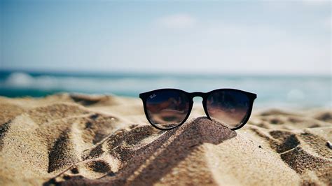 Black Sunglasses In Sand Beach Summer Photography Pics Hd Wallpapers