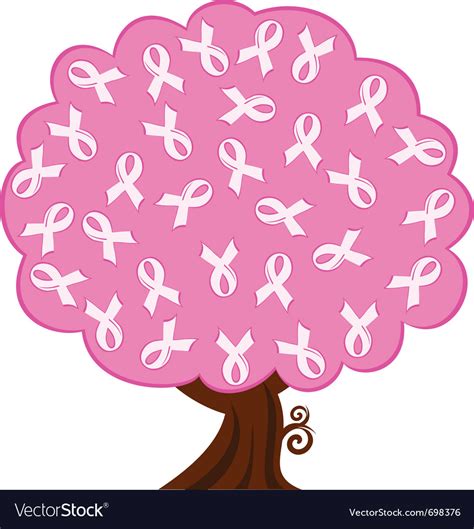 Breast Cancer Pink Ribbon Tree Royalty Free Vector Image