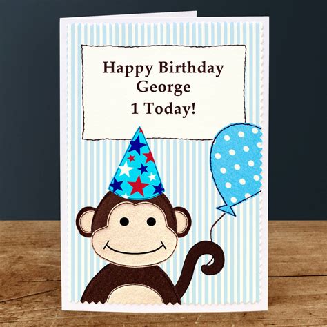 Monkey Boys First Birthday Card By Jenny Arnott Cards And Ts
