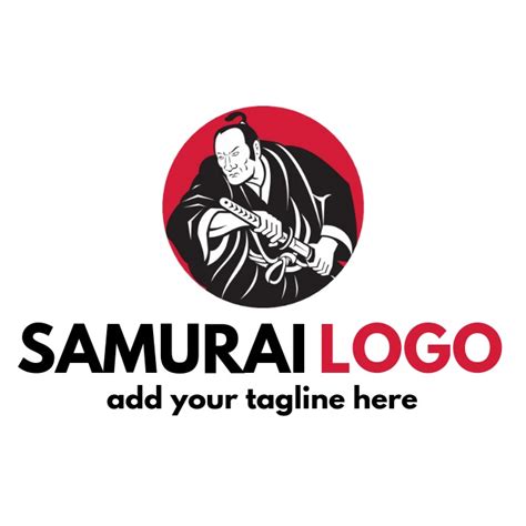 Black And Red Samurai Logo Template Postermywall