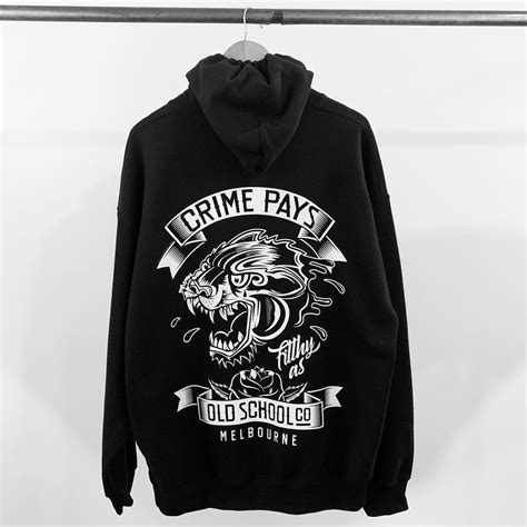 The Pussy Crime Pays 3 Hooded Sweatshirt The Mf Oldschool Store