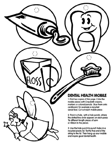 Get your kid to color these dental coloring pages printable and teach him a thing or about dental care Dental Health Mobile | crayola.co.uk