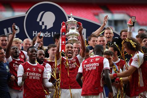 In pictures: Arsenal lift FA Cup trophy at empty Wembley Stadium after 