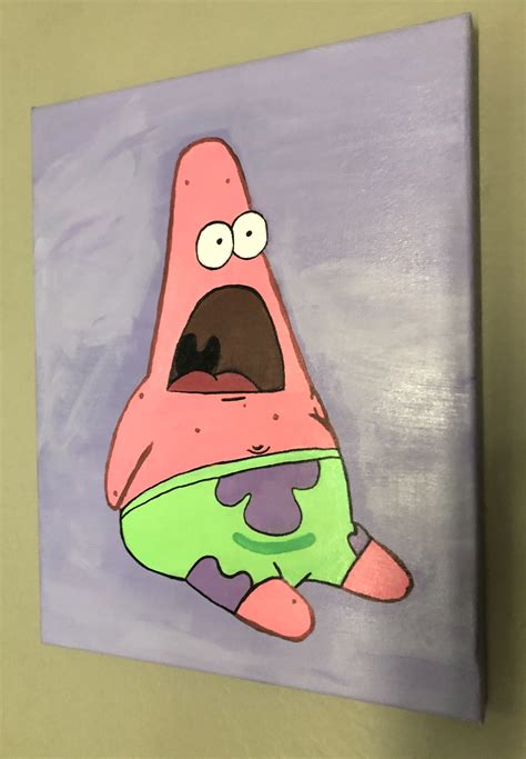 Surprised Patrick Spongebob Painting Love Canvas Painting Canvas