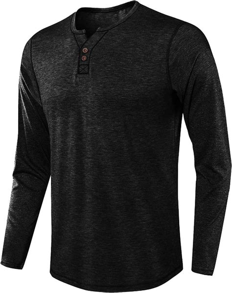 Long Sleeve Pullover Mens Tee Shirt V Neck Button T Shirt Pullover Top
