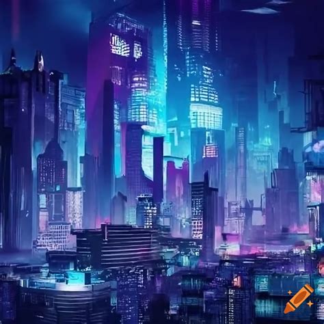 Futuristic City With Cyberpunk Vibes On Craiyon