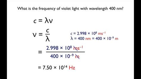 Chemistry Formulas Used To Help Find Wavelength And Other Values