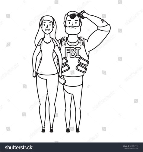 Young Man Fbi Agent Woman Characters Stock Vector Royalty Free 1617717199 Shutterstock