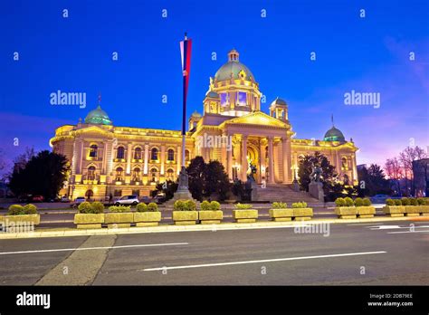 Belgrade Dawn Street View Of Famous Landmarks In Belgrade Serbian