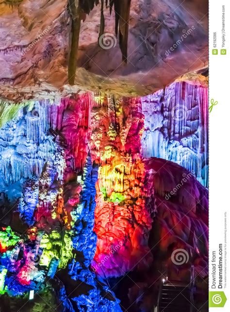Dripstone Cave Reed Flute Cave Stock Photo Image Of County Colors