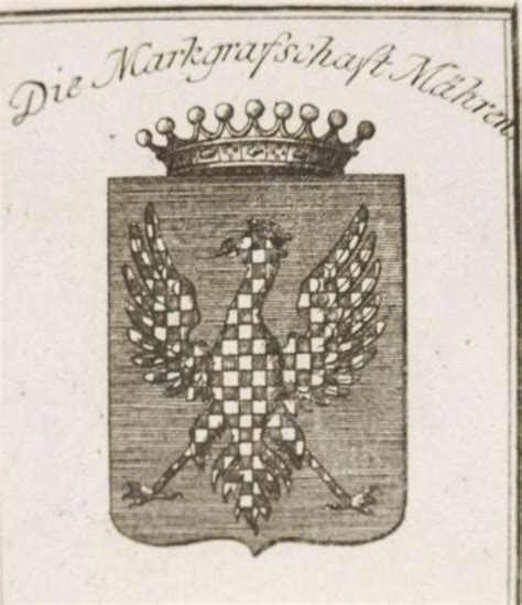 Moravská Orlice Znak Markrabství Moravského Na Mědirytině Františka