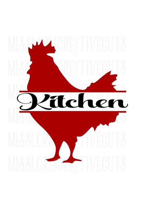 Kitchen Rooster Split Letter Dish Towel Design Svg Rooster
