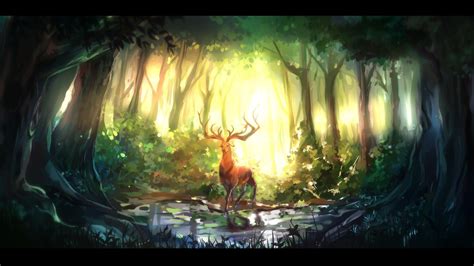 Sfondi Foresta Cervo Arte Digitale Animali Fantasy Art Natura