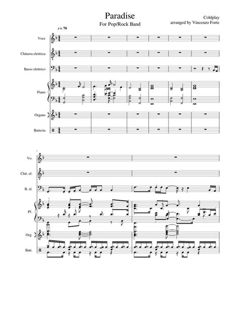 The song finds martin singing of a young girl's dashed hopes and dreams of paradise. Paradise - Coldplay Sheet music for Piano, Other Woodwinds, Guitar, Bass | Download free in PDF ...
