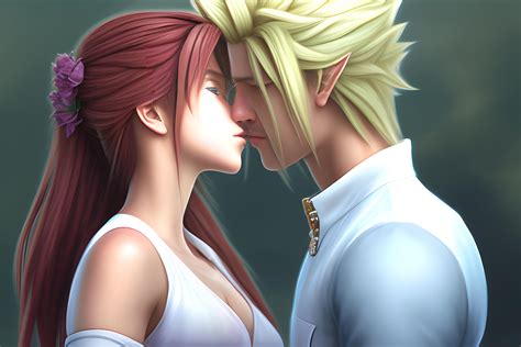Aerith Gainsborough And Cloud Strife Kissing Wallpapers Ai