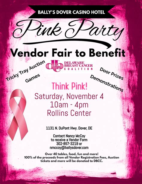 Pink Party at Bally’s Dover Casino to benefit DBCC – Delaware Breast