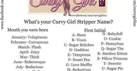 What Is Your Curvy Girl Stripper Name Mine Is Bodacious Angel