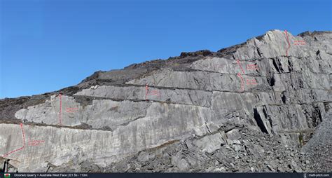 Australia West Face On Dinorwic Quarry Multi Pitch Rock Climbing