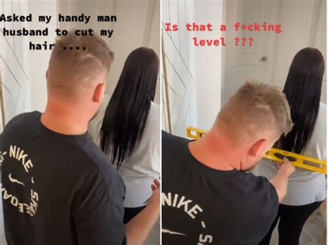 Man Cuts His Wifes Hair With A Spirit Level And Gets Impressive Results Indy100