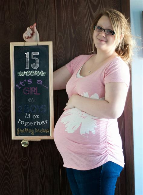 15 Weeks Triplets Weekly Belly Picture 15 Weeks Pregnant Belly 15 Weeks Pregnant Weekly