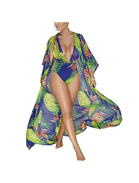 Buy Multitrust Sexy Women Two Piece Floral Deep V One Piece Swimsuit