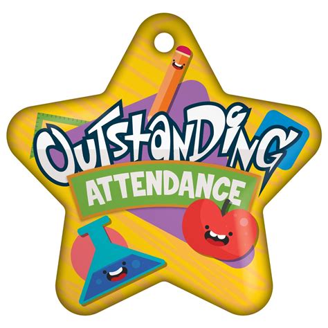 Star Outstanding Attendance Tag (Yellow) | SchoolLife.com