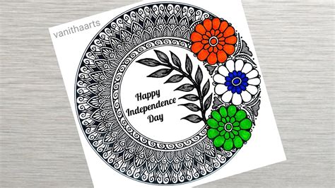 happy independence day mandala art how to draw mandala for beginners independence day