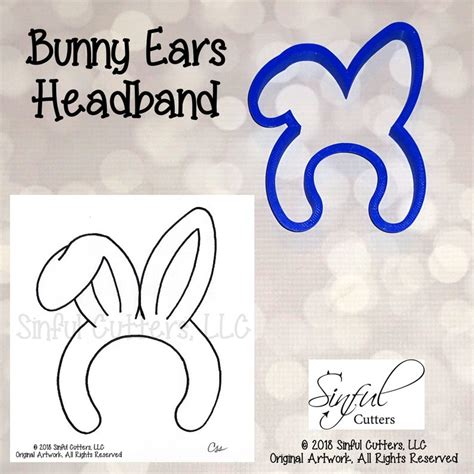 Bunny Ears Headband Easter Cookie Fondant Cutter Etsy