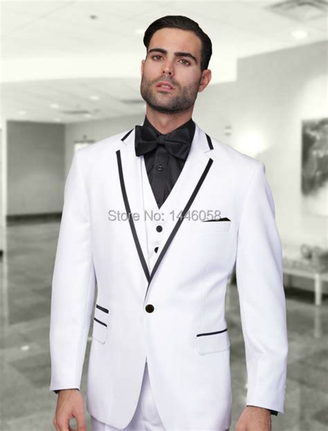 New Arrival Custom Made 3 Piece White Suits For Wedding Tuxedo