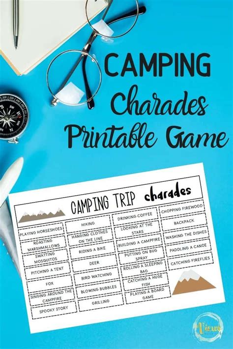 Camping Charades Printable Game Camping Pictionary Draw It Printable