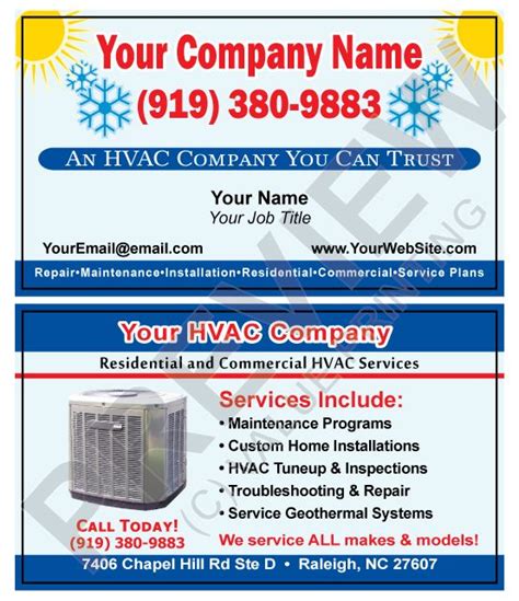 3.5 x 2 min qty: Check out these great HVAC Business cards from Value ...
