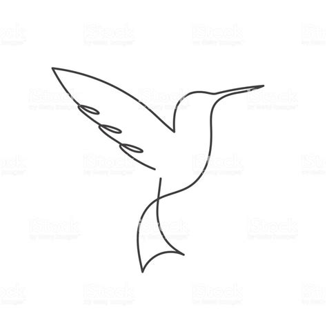 Continuous Line Bird Black And White Vector Illustration One Line