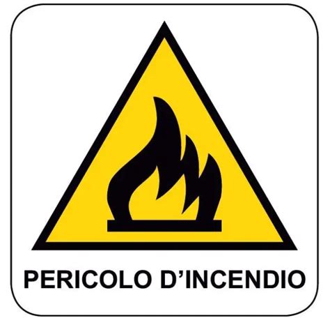 Cartello Segnaletica Pericolo Dincendio In Alluminio 330x350 Mm Eur 15