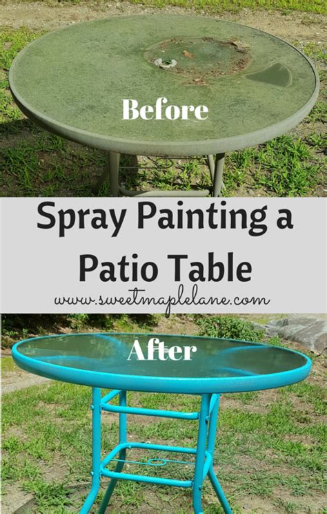 See my disclosure for more info. Spray Painting a Patio Table | Patio furniture makeover ...
