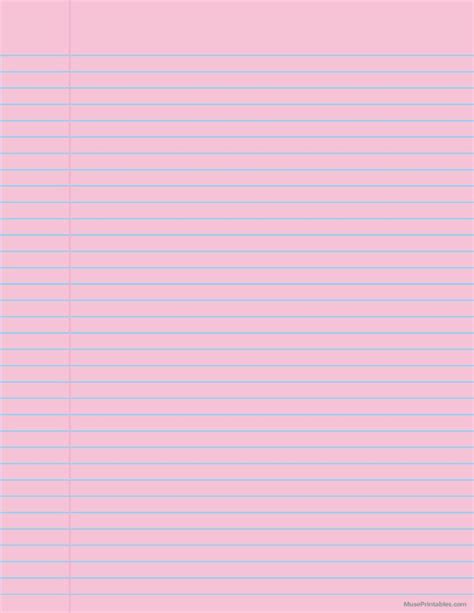 Printable Pink College Ruled Notebook Paper For Letter Paper Free