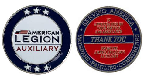 Volunteer Appreciation Coin Auxiliary Logo American Legion Flag
