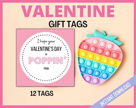 Valentines Day Pink Poppin T Tags Valentines Day Pop It T Tags