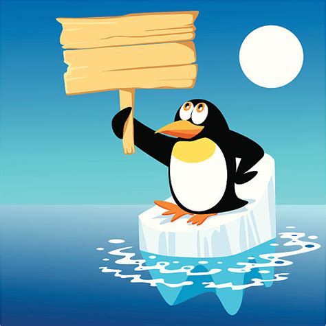 Penguin On An Iceberg Cartoon Illustrations Royalty Free Vector