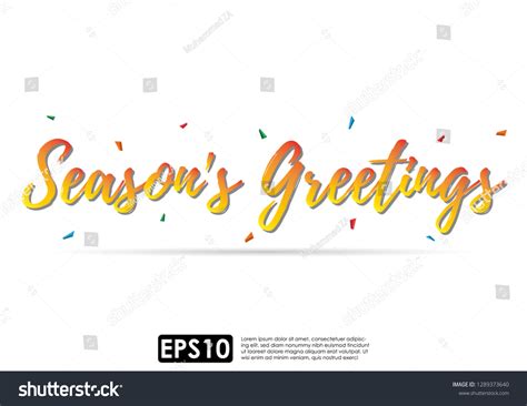 Seasons Greetings Typographic Vector Design Greeting Stock Vector
