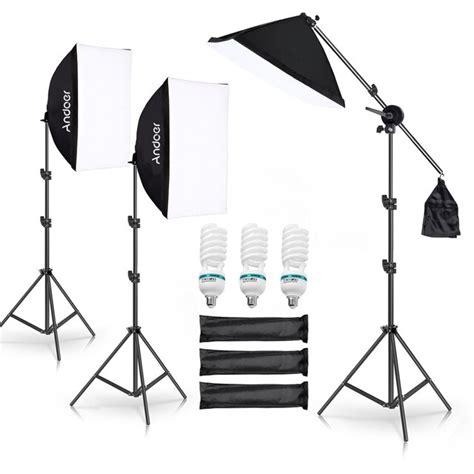 Andoer Studio Photography Kit Softbox Lighting Set With 135w Led Light