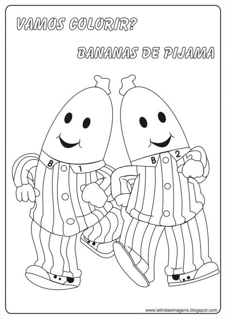 Pagina de imagen pijama para los ninos a imprimir y a pintar. Dibujos de bananas para pintar | Colorear imágenes
