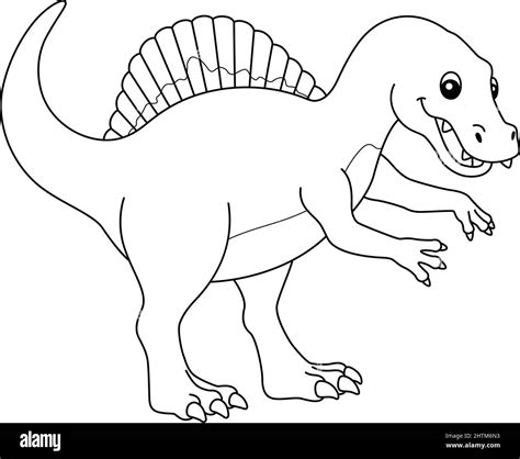 Spinosaurus Coloring Isolated Page For Kids Stock Vector Image And Art