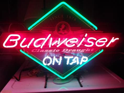 Budweiser Classic Draught On Tap Neon Home Bar Decor Budweiser