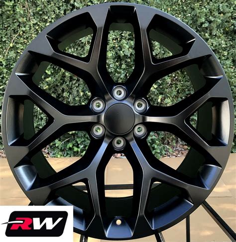 20 Inch Chevy Avalanche Oe Replica Snowflake Wheels Satin Black Rims